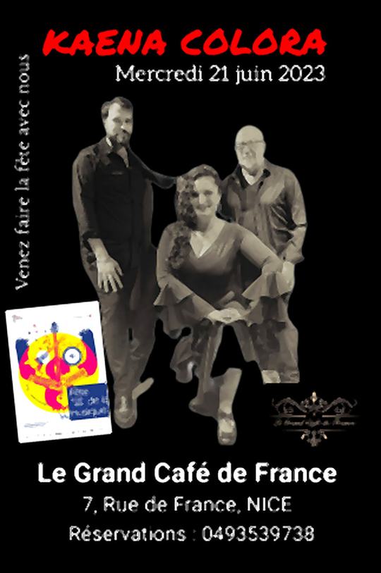 Cartel del concierto en el Grand Café de France, Niza